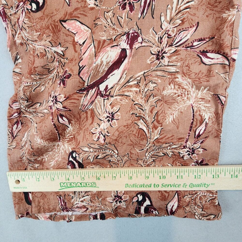 Tahari NEW 100% Linen Wide Leg Crop Pants‎ Breezy Boat Pant Paisley Print sz Lg - Picture 11 of 12